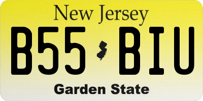 NJ license plate B55BIU