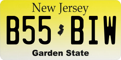 NJ license plate B55BIW