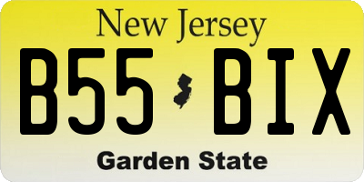 NJ license plate B55BIX