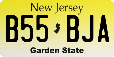 NJ license plate B55BJA