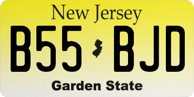 NJ license plate B55BJD