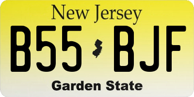 NJ license plate B55BJF