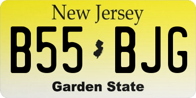 NJ license plate B55BJG