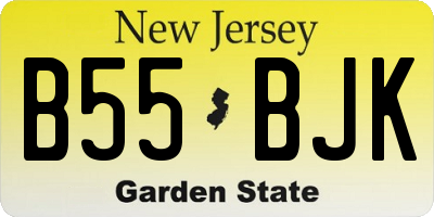 NJ license plate B55BJK