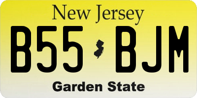 NJ license plate B55BJM