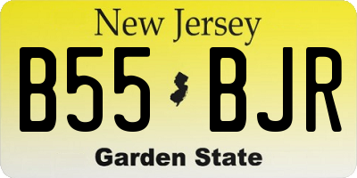 NJ license plate B55BJR
