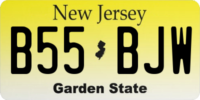 NJ license plate B55BJW