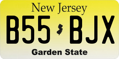 NJ license plate B55BJX