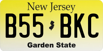 NJ license plate B55BKC
