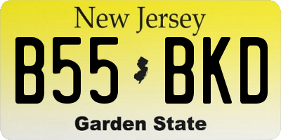 NJ license plate B55BKD