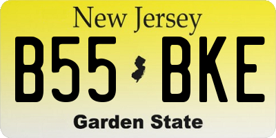 NJ license plate B55BKE