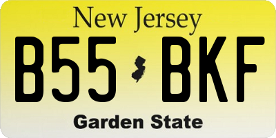 NJ license plate B55BKF