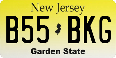 NJ license plate B55BKG