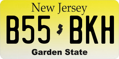 NJ license plate B55BKH
