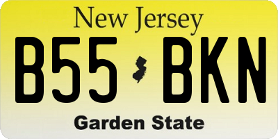 NJ license plate B55BKN