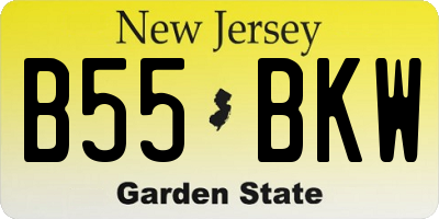 NJ license plate B55BKW