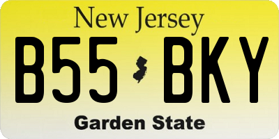 NJ license plate B55BKY