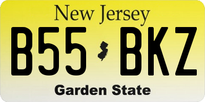 NJ license plate B55BKZ