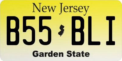 NJ license plate B55BLI
