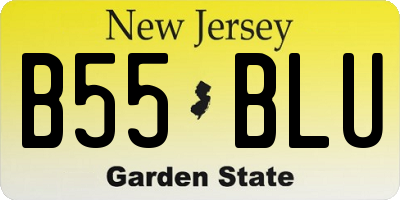 NJ license plate B55BLU