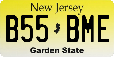 NJ license plate B55BME