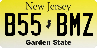 NJ license plate B55BMZ