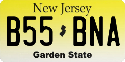 NJ license plate B55BNA