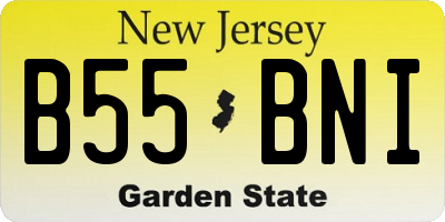 NJ license plate B55BNI