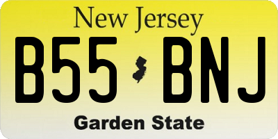 NJ license plate B55BNJ