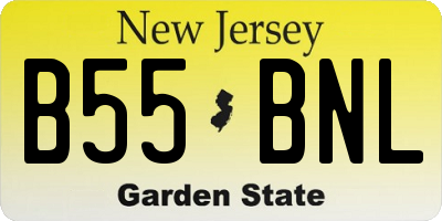 NJ license plate B55BNL