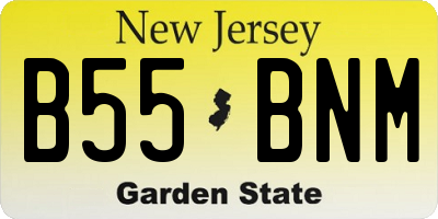 NJ license plate B55BNM