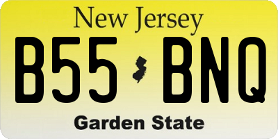 NJ license plate B55BNQ