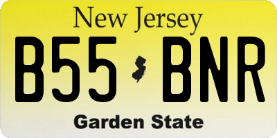 NJ license plate B55BNR