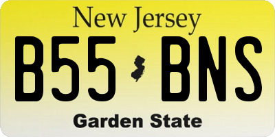 NJ license plate B55BNS