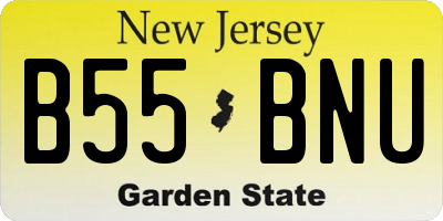 NJ license plate B55BNU