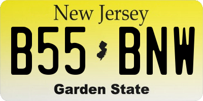 NJ license plate B55BNW