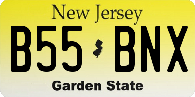 NJ license plate B55BNX