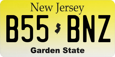 NJ license plate B55BNZ