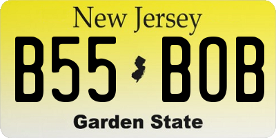NJ license plate B55BOB