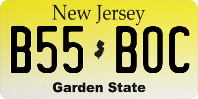 NJ license plate B55BOC