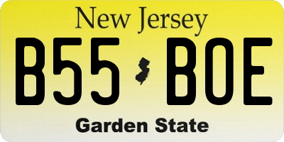 NJ license plate B55BOE
