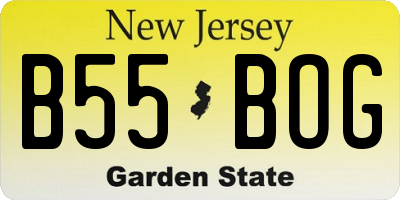 NJ license plate B55BOG