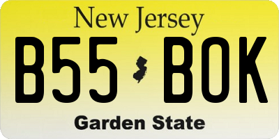 NJ license plate B55BOK
