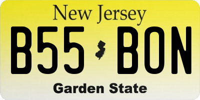 NJ license plate B55BON