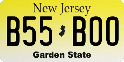 NJ license plate B55BOO