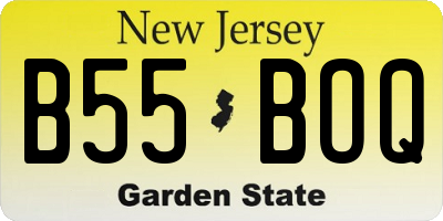 NJ license plate B55BOQ