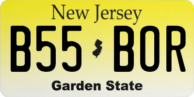 NJ license plate B55BOR