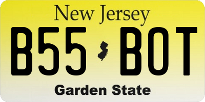 NJ license plate B55BOT