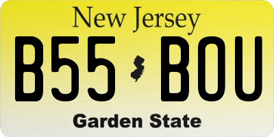 NJ license plate B55BOU