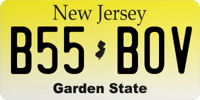 NJ license plate B55BOV